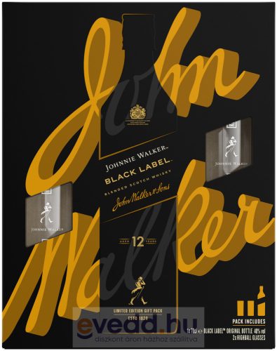 Johnnie Walker Black Label Whiskey 0,7L + 2 Pohár (DRS)*