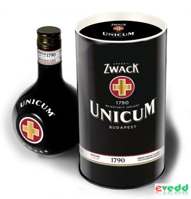 Zwack Unicum 0,5L Fém Díszdobozban