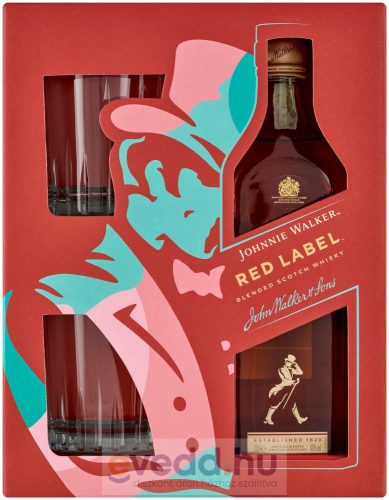 Johnnie Walker Red 0,7L Díszdoboz 2 Pohárral (DRS)*