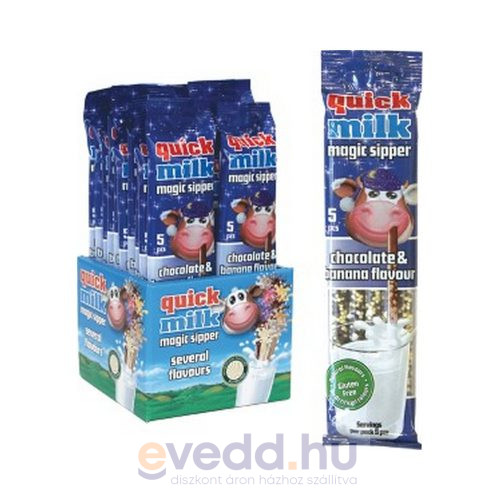 Quick Milk 5*6Gr Csokoládé&Banán Ízű Csodaszívószál