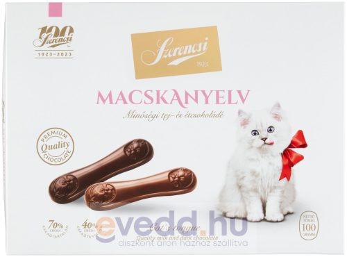 Szerencsi Macskanyelv 100Gr Tej és Étcsokoládé Desszert