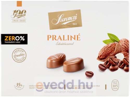 Szerencsi Zero 105Gr Praliné Mandulás és Kávés Krémmel