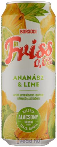 Borsodi Friss 0,5L Ananász-Lime Ízű Alkoholmentes Dobozos Sör (DRS)*