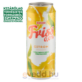 Borsodi Friss 0,5L Citrom Ízű Alkoholmentes Dobozos Sör (DRS)*