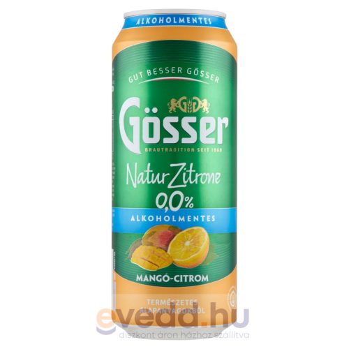 Gösser Natur Zitrone 0,0% 0,5L Mangó Ízű Alkoholmentes Dobozos Sör (DRS)*