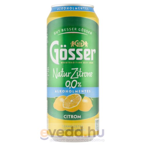 Gösser Natur Zitrone 0,0% 0,5L Citrom Ízű Alkoholmentes Dobozos Sör (DRS)*