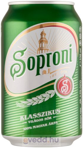 Soproni 0,33L Dobozos Sör (DRS)*