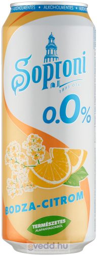 Soproni 0,5L Bodza-Citrom Ízű Alkoholmentes Sör (DRS)*