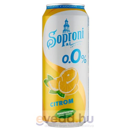 Soproni 0,5L Citrom Ízű Alkoholmentes Dobozos Sör (DRS)*