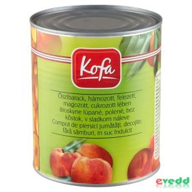 Kofa 820/480Gr Őszibarack Befőtt Felezett, Hámozott