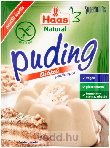 Haas Natural 40Gr Dióízű Gluténmentes Pudingpor