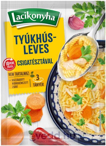 Lacikonyha Fűszerkeverék 55Gr Tyúkhúsleves Csigatésztával 3 tányéros
