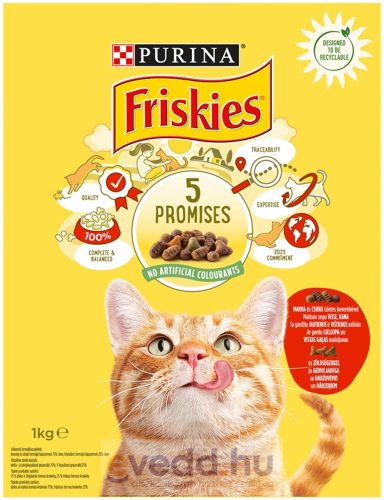 Friskies Száraz Macskaeledel 1Kg Marha-Csirke Zöldséggel