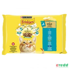   Friskies Macskaeledel 4x85g  Lazac + Tonhal + Szardínia + Tőkehal Alutasak Macs.El.