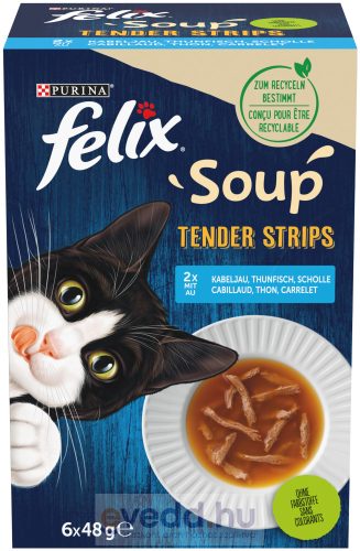 Felix Soup Macskaeledel 6*48Gr Halas Válogatás 