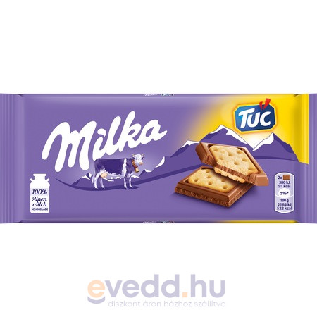 Milka Táblás Csokoládé 87Gr Tuc Kekszes
