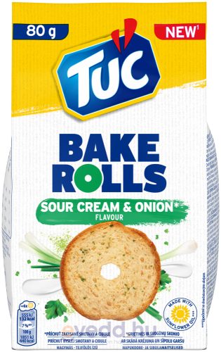 Tuc Bake Rolls 80Gr Hagymás-Tejfölös Ízesítésű Kétszersült