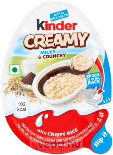 Kinder Creamy 19Gr Tejes-Kakaós Krém, Ropogós Rizsréteggel Bevonva