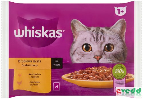 Whiskas Alutasakos Macskaeledel 4x85Gr Baromfi Válogatás