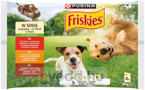 Friskies Aszpikos Kutyaeledel 4*85Gr Marha-Csirke-Bárány