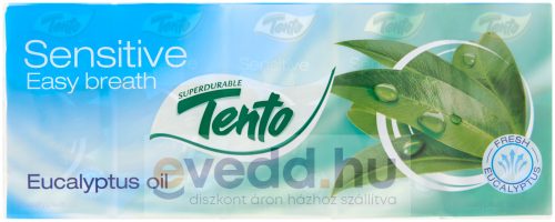 Tento 10*10 Db Papírzsebkendő 3Rét. Eucalyptus Oil Sensitive