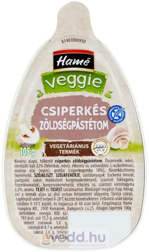 Ham Veggie 105Gr Csiperkés Zöldségpástétom