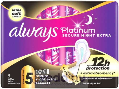 Always Platinum Secure Night Extra 8Db Egészségügyi Betét